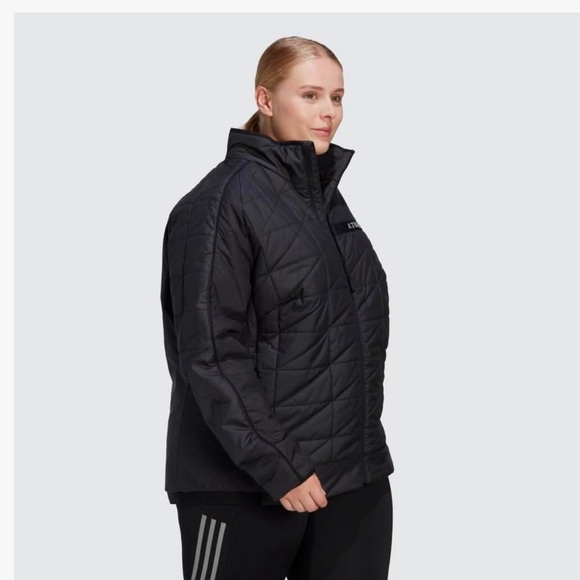 ADIDAS TERREX BLACK SYNTHETIC INSULATED PACKABLE LIGHT WEIGHT JACKET SIZE 4X - Picture 4 of 16